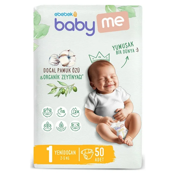 Baby&Me 1 Numara Yenidoğan 50 Adet Bebek Bezi - Görsel 10