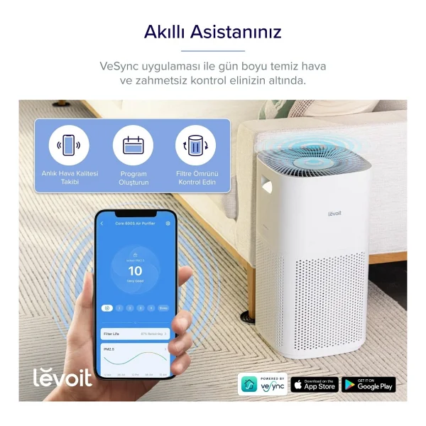 Levoit Core 600S Pro Akıllı Hava Temizleme Cihazı - Görsel 8