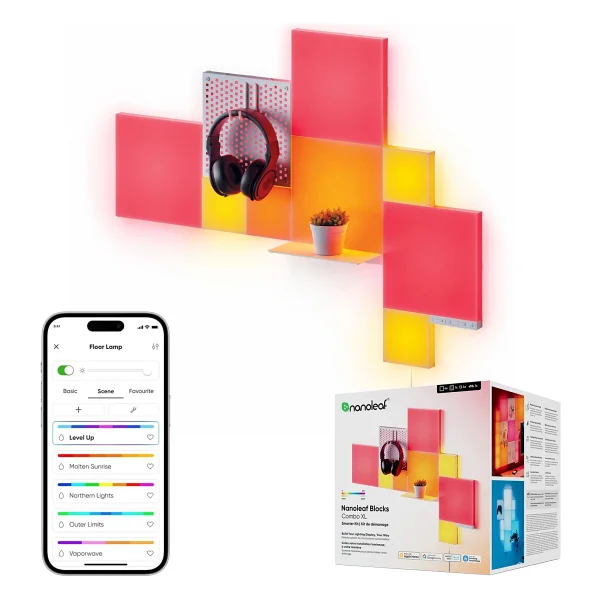 Nanoleaf Kare Blok Akıllı RGBW Duvar Paneli Başlangıç Paketi App Kontrollü,10 Parça, Google Home, Alexa, Razer Chroma, Apple Home Destekli - Görsel 9