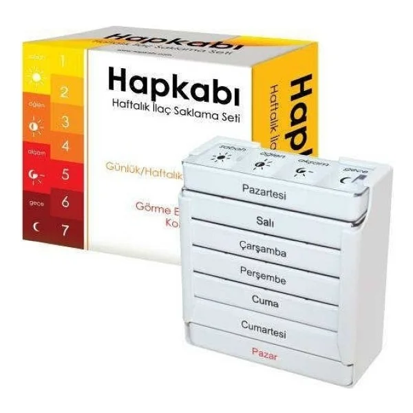 Hapkabı Haftalık İlaç Saklama Seti - Görsel 2
