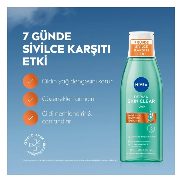 NIVEA Derma Skin Clear Sivilce Karşıtı Tonik 200 ml X 5 ADET - Görsel 2