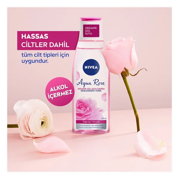 NIVEA Aqua Rose Organik Gül Suyu İçeren Tonik 200 ml X 4 ADET - Görsel 3