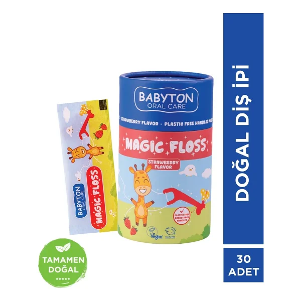 Babyton Magic Floss Çilek Aromalı 30'lu Çocuk Diş İpi - Görsel 9