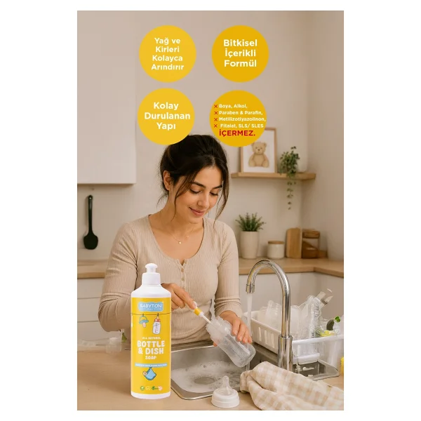 Babyton Doğal Emzik ve Biberon Temizleyici 500 ml - Görsel 2