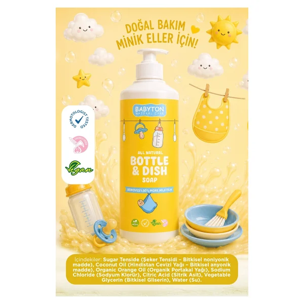 Babyton Doğal Emzik ve Biberon Temizleyici 500 ml - Görsel 3