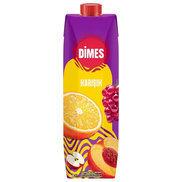 Dimes Vişne-Şeftali-Karışık Meyve Suyu 1 Lt 6 Li Karma Paket - Görsel 2