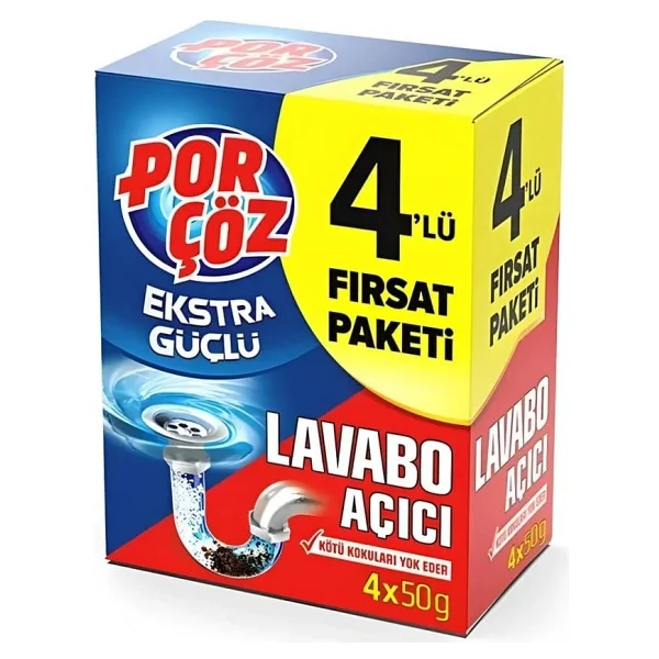 Porçöz Lavabo Açıcı Granül 4 x 50 gr - Görsel 2