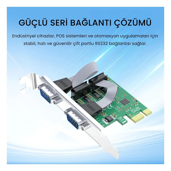 VegGieg V-PC03 PCIe to RS232 Dönüştürücü - Görsel 2