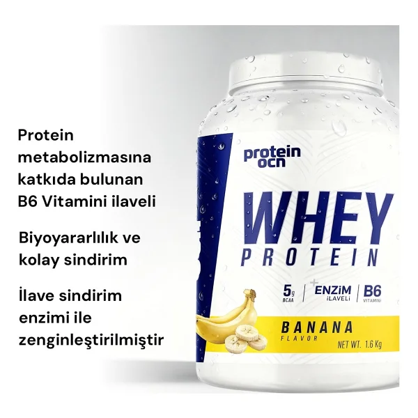 Proteinocean 1600 gr Muz Aromalı Whey Protein Tozu - Görsel 3