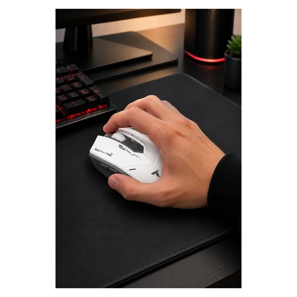 Torima TM-20 Beyaz-Gri Şarjlı Ergonomik Optik Kablosuz Oyuncu Mouse - Görsel 4