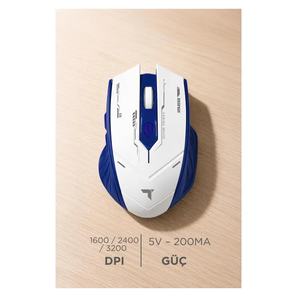 Torima TM-20 Şarjlı Ergonomik Optik Kablosuz Oyuncu Mouse - Görsel 2
