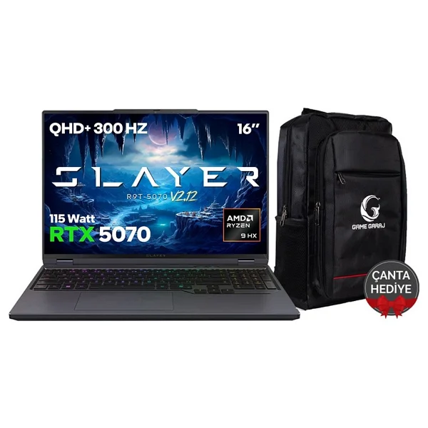 Game Garaj Slayer R9T-5070 V2.12 C7 Ryzen 9 8945HX 16 GB 1 TB SSD RTX5070 16" WQXGA Gaming Laptop - Görsel 10