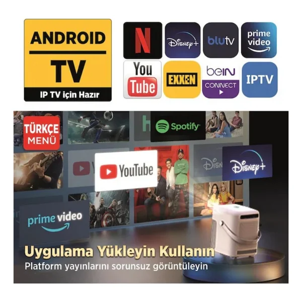 Vankyo H300A Full HD Wi-Fi Android Taşınabilir Projeksiyon Cihazı - Görsel 2