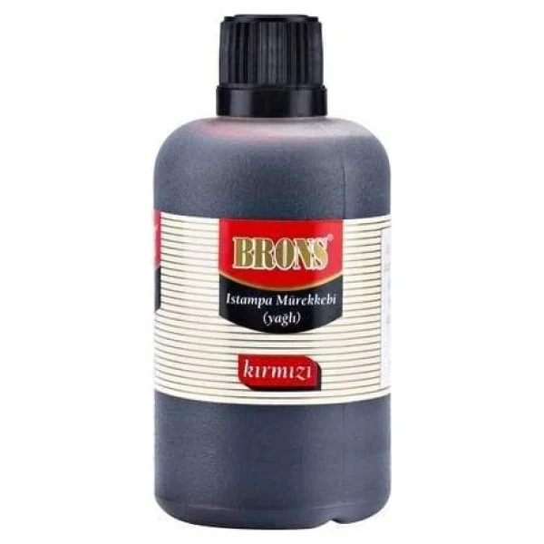 Brons 30 cc Kırmızı Yağlı Istampa Mürekkebi - Görsel 5