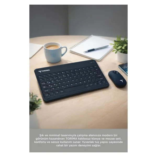 Torima TMK-08 Siyah TKL Kablosuz Klavye Mouse Seti - Görsel 3
