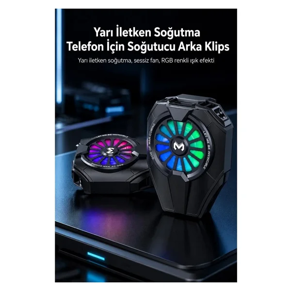 Torima Kablolu Cep Telefon Soğutucu Oyuncu Radyatör Soğutma Fanı ACC30 Siyah - Görsel 4