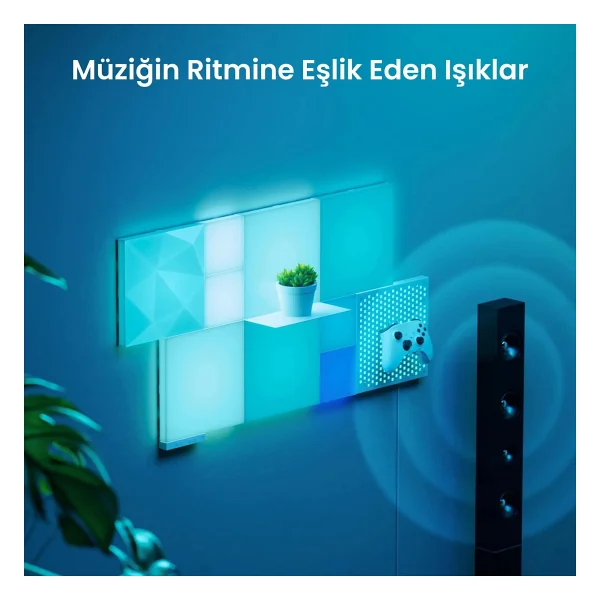 Nanoleaf Kare Blok Akıllı RGBW Duvar Paneli Başlangıç Paketi App Kontrollü,10 Parça, Google Home, Alexa, Razer Chroma, Apple Home Destekli - Görsel 10