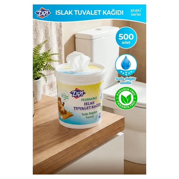 4 Katlı Yedek Suda Dağılan Formül Ultra Yumuşak 500 Adet Islak Tuvalet Kağıdı - Görsel 10