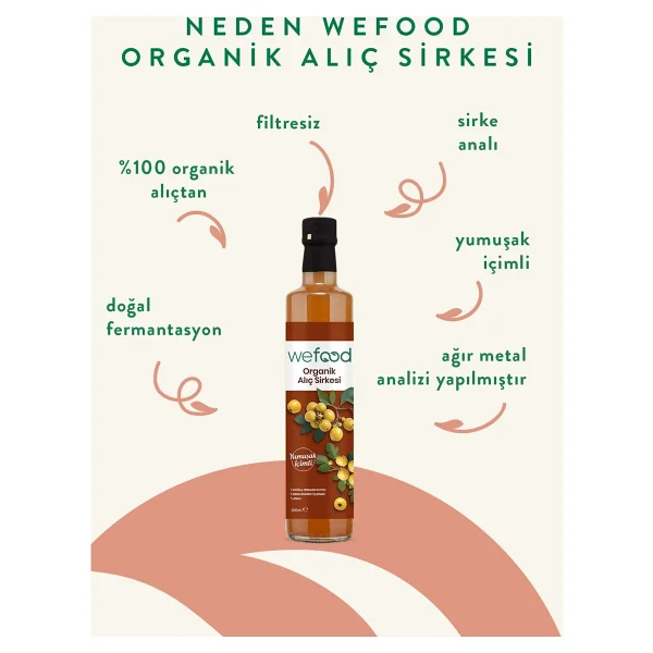 Wefood Organik Alıç Sirkesi 500 ml 2'li - Görsel 5