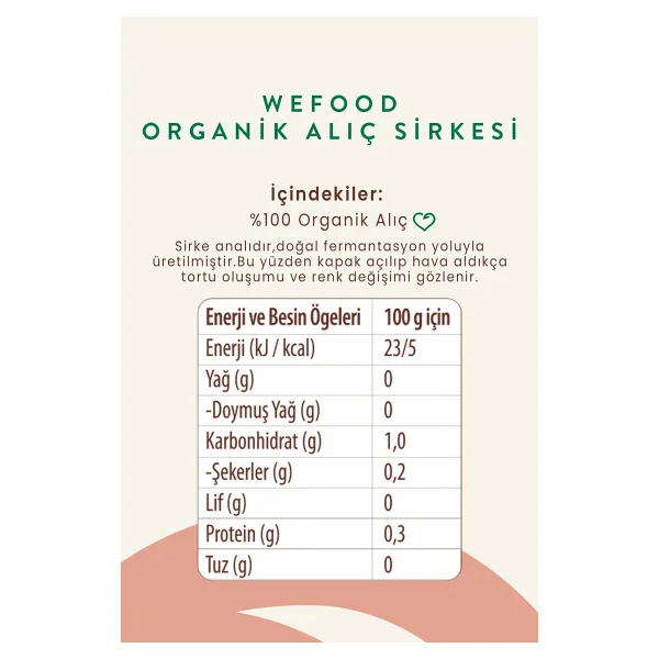 Wefood Organik Alıç Sirkesi 500 ml 2'li - Görsel 6