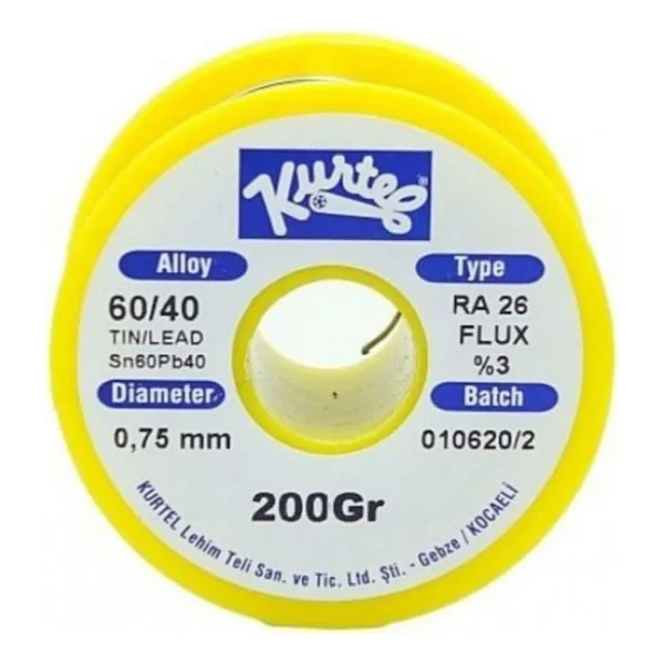 Kurtel 200 gr Kendinden Pastalı Lehim Teli 0.75 mm Yüksek Performanslı Lehimleme İçin Uygun - Görsel 3