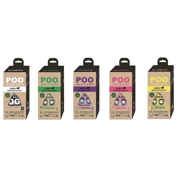 M-Pets Poo 100% Recycled Dışkı Poşeti Kokusuz 8X15 Yaprak - Görsel 4