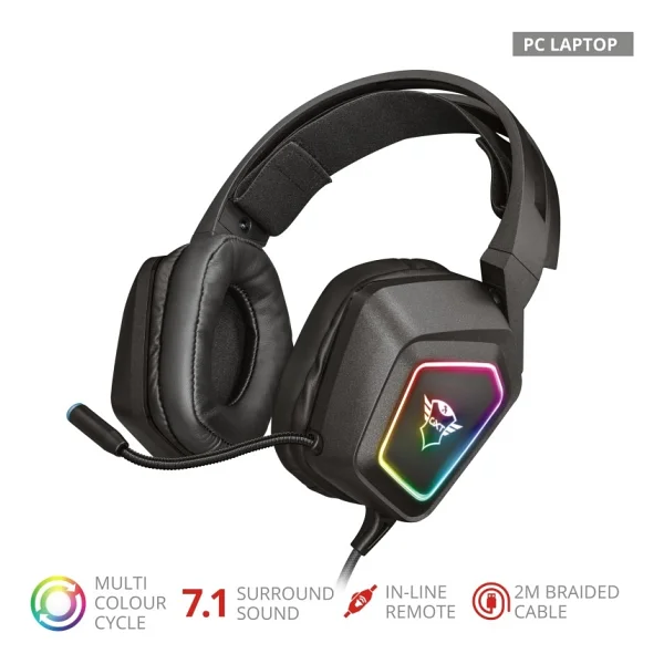 Trust Blizz 23191 GXT450 7.1 RGB Mikrofonlu Oyuncu Kulaklığı - Görsel 2