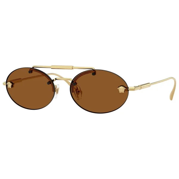 Versace VE2295 100273 Gold-Dark Brown Kadın Güneş Gözlüğü - Görsel 6