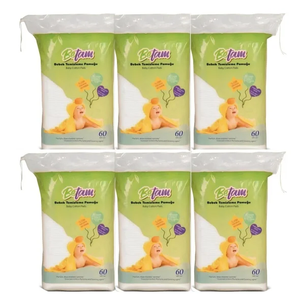 Betam 60'lı 6 Paket Bebek Temizleme Pamuğu - Görsel 3
