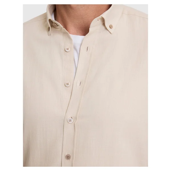 Pierre Cardin Erkek Koyu Lacivert %100 Pamuk Keten Görünümlü Slim Fit Uzun Kollu Gömlek 50325355-VR100 - XL - Görsel 6