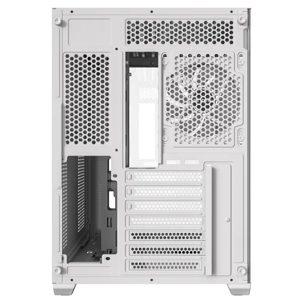 Antec CX Mirror Mini Kule Bilgisayar Kasası, 270° Panoramik Tam Görünüm Temperli Cam, 7x120mm ARGB Fan Dahil, Çift Kamera Tasarımı, 360mm Radyatör Desteği, Type-C 3.2 Gen 1, LED Kontrol Düğmesi, Beyaz - Görsel 6
