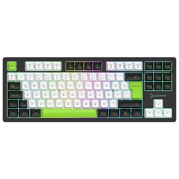 Gamepower Nama RGB TKL Custom Switch Kablolu/Kablosuz Mekanik Oyuncu Klavyesi - Görsel 2