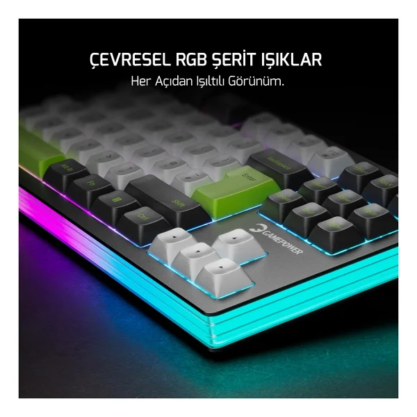 Gamepower Nama RGB TKL Custom Switch Kablolu/Kablosuz Mekanik Oyuncu Klavyesi - Görsel 3