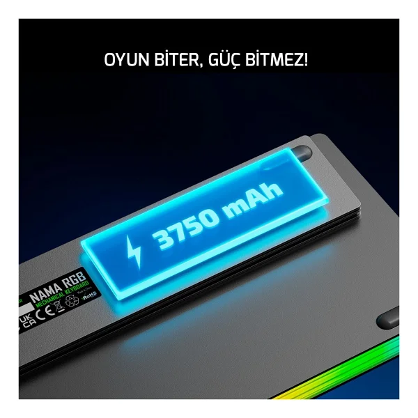 Gamepower Nama RGB TKL Custom Switch Kablolu/Kablosuz Mekanik Oyuncu Klavyesi - Görsel 4
