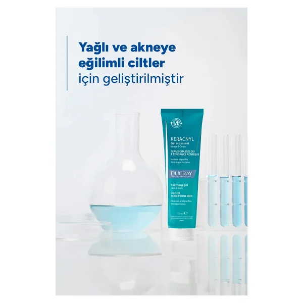 Ducray Keracnyl Gel Moussant 100 ml Yüz Temizleme Jeli - Görsel 5