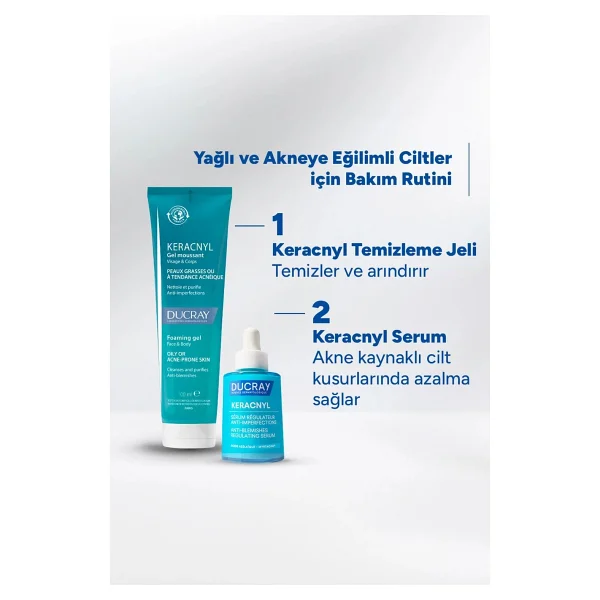 Ducray Keracnyl Gel Moussant 100 ml Yüz Temizleme Jeli - Görsel 8