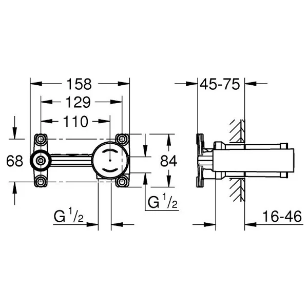 Grohe 23571000 1/2" Universal Ankastre İç Gövde Tek Kumandalı Tesisat Parçaları Mavi - Görsel 4