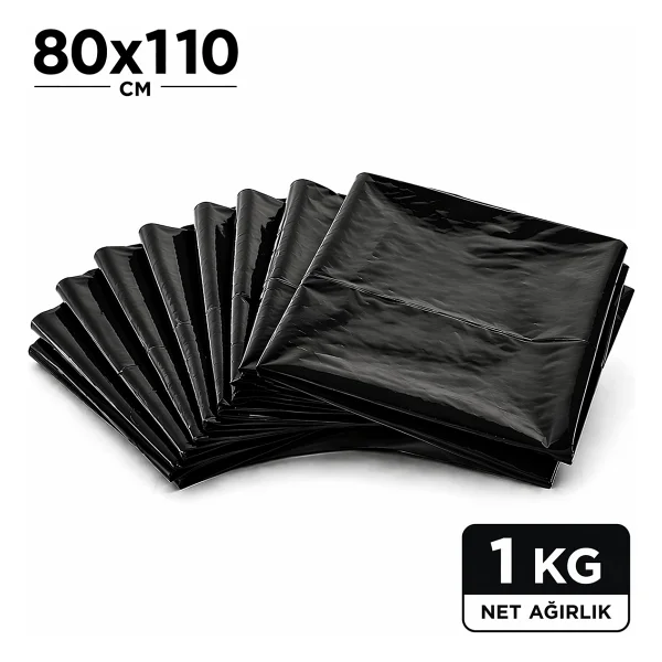 MSE HOLD Siyah Çöp Poşeti 80X110 Kalın 1 kg Dökme Çöp Torbası Battal Boy - Görsel 3
