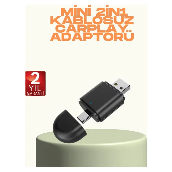 Kablosuz Carplay ve Android Auto Adaptörü - Usb-A & Type-C Girişli Akıllı Dönüştürücü - Görsel 6