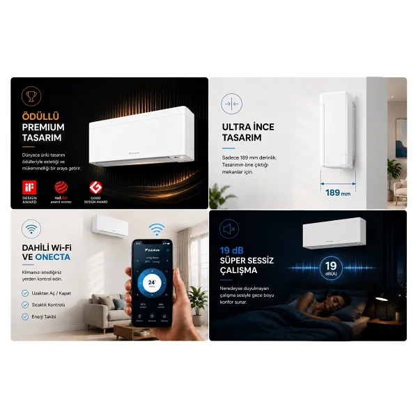 Daikin Stylish FTXA25CW 9000 BTU Inverter Duvar Tipi Klima - Görsel 4