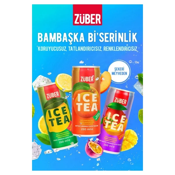 Züber Ice Tea Şeftali Soğuk Çay 250ml x 3 Adet - Görsel 4