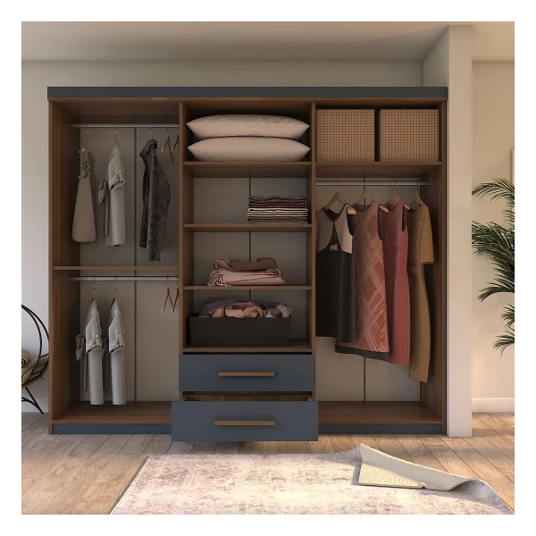 Metalia Lavinya Lüx GM823 2 Çekmeceli 6 Kapaklı Gardırop - Görsel 2