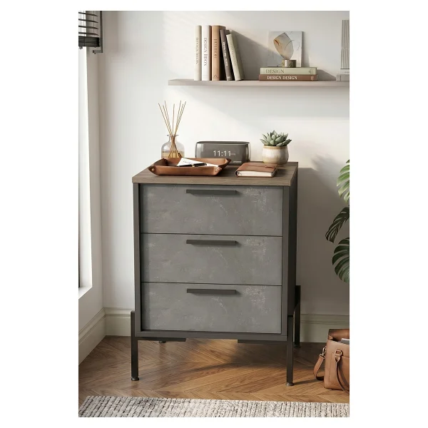 Yurudesign Vista C Ofis Keson Metal Ayaklı Kahve-Beton-Antrasit VS3-CGA - Görsel 2