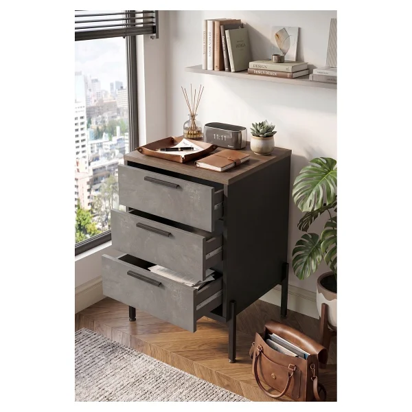 Yurudesign Vista C Ofis Keson Metal Ayaklı Kahve-Beton-Antrasit VS3-CGA - Görsel 3