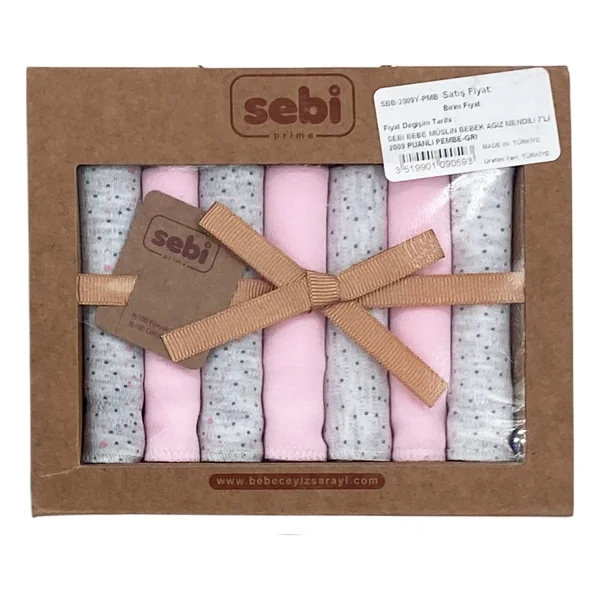 Sebi Bebe Müslin Bebek Ağız Mendili 7'li 2009 - Ekru - Mavi - Yenidoğan - Görsel 7