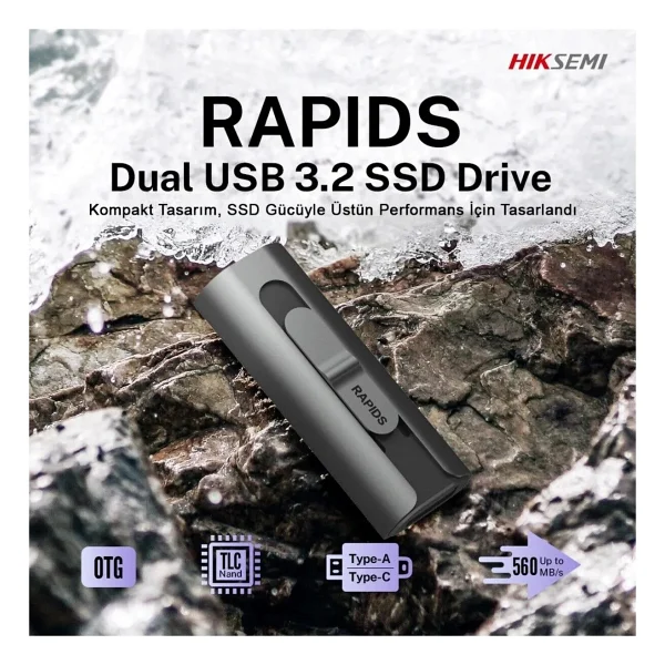 Hiksemi Rapids Pro Dual HS-USB-RAPIDS-PRO USB 3.2 1 TB Taşınabilir SSD - Görsel 5