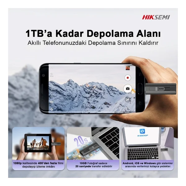 Hiksemi Rapids Pro Dual HS-USB-RAPIDS-PRO USB 3.2 1 TB Taşınabilir SSD - Görsel 6