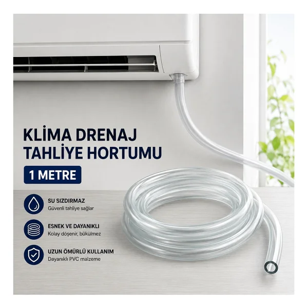 Öz Beyaz Eşya Arçelik - Beko - Altus - Grundıg Uyumlu Klima Drenaj Tahliye Serum Hortumu 1 Metre - Görsel 2
