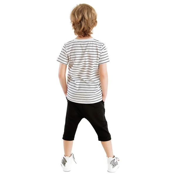 Denokids Sevimli Dino Erkek Çocuk T-Shirt Kapri Şort Takım - Çok Renkli - 2 Yaş - Görsel 2