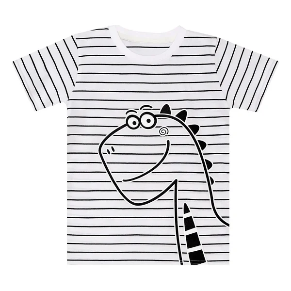 Denokids Sevimli Dino Erkek Çocuk T-Shirt Kapri Şort Takım - Çok Renkli - 2 Yaş - Görsel 5